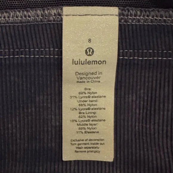 lululemon athletica Energy Bra Long Line Purple 8 - Picture 3 of 3